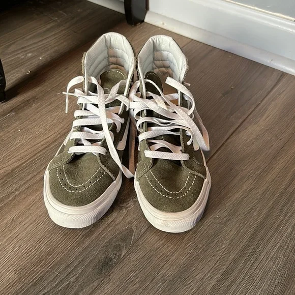 Olive green high top vans